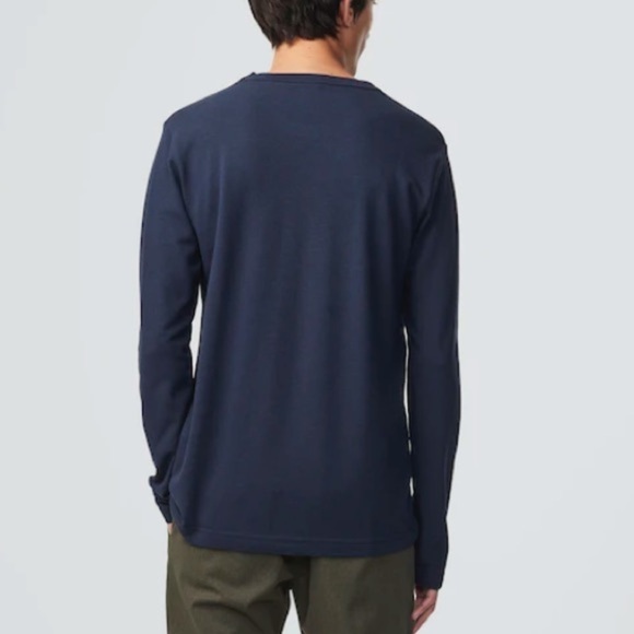 NNO7 Cliff: long sleeve t-shirt soft cotton lyocell A classic crew neck pull on - Picture 5 of 8